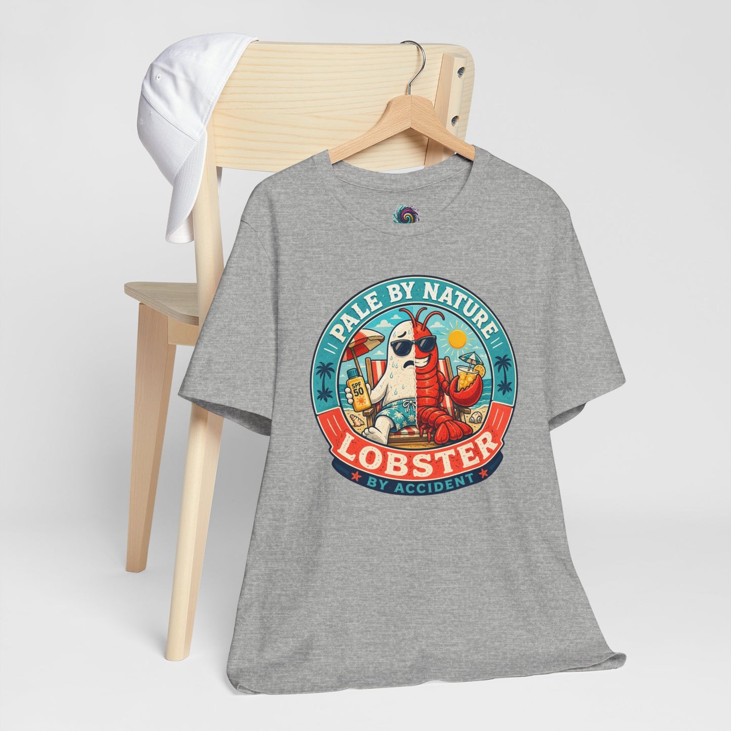 Pale by Nature Lobster by Accident T-Shirt – Funny Sunburn Summer Graphic Tee