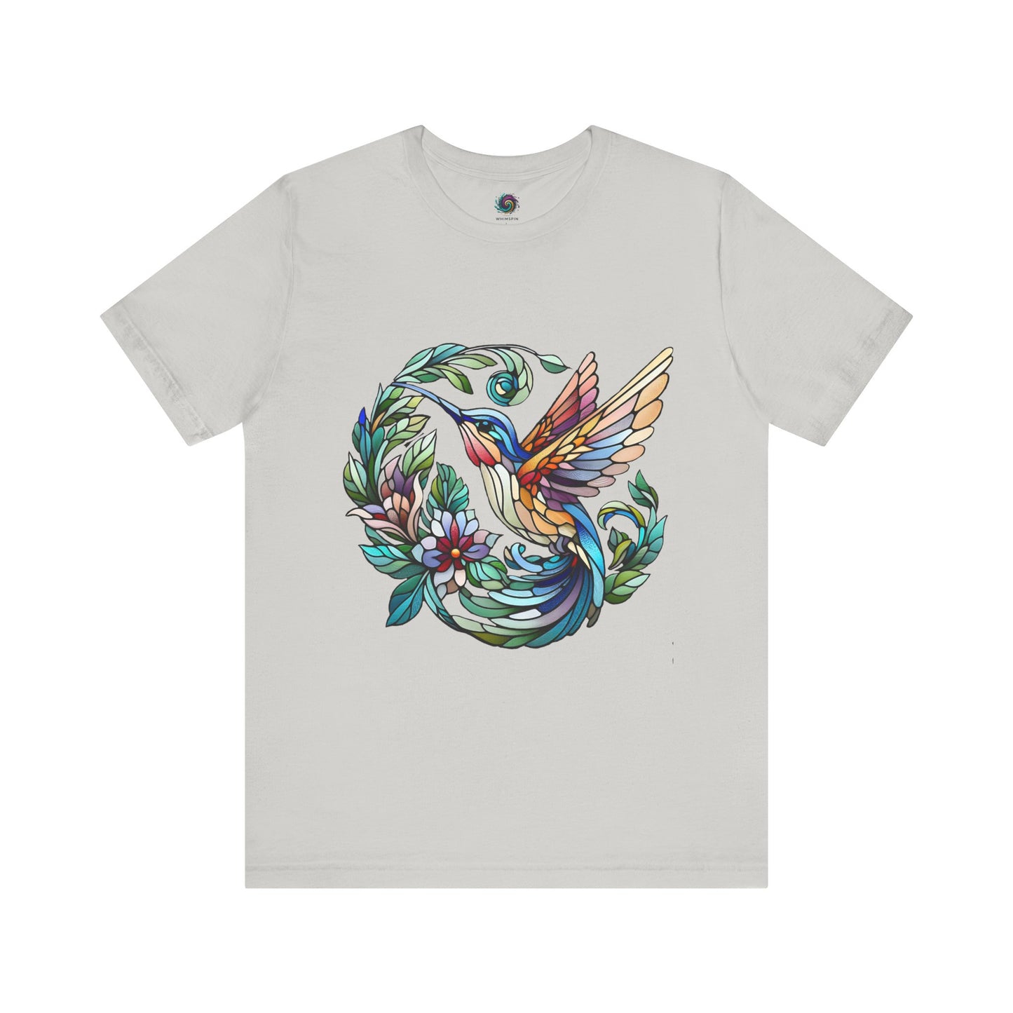 Stained Glass Hummingbird Tee – Vibrant Nature Shirt - WhimSpin - https://whimspin.com
