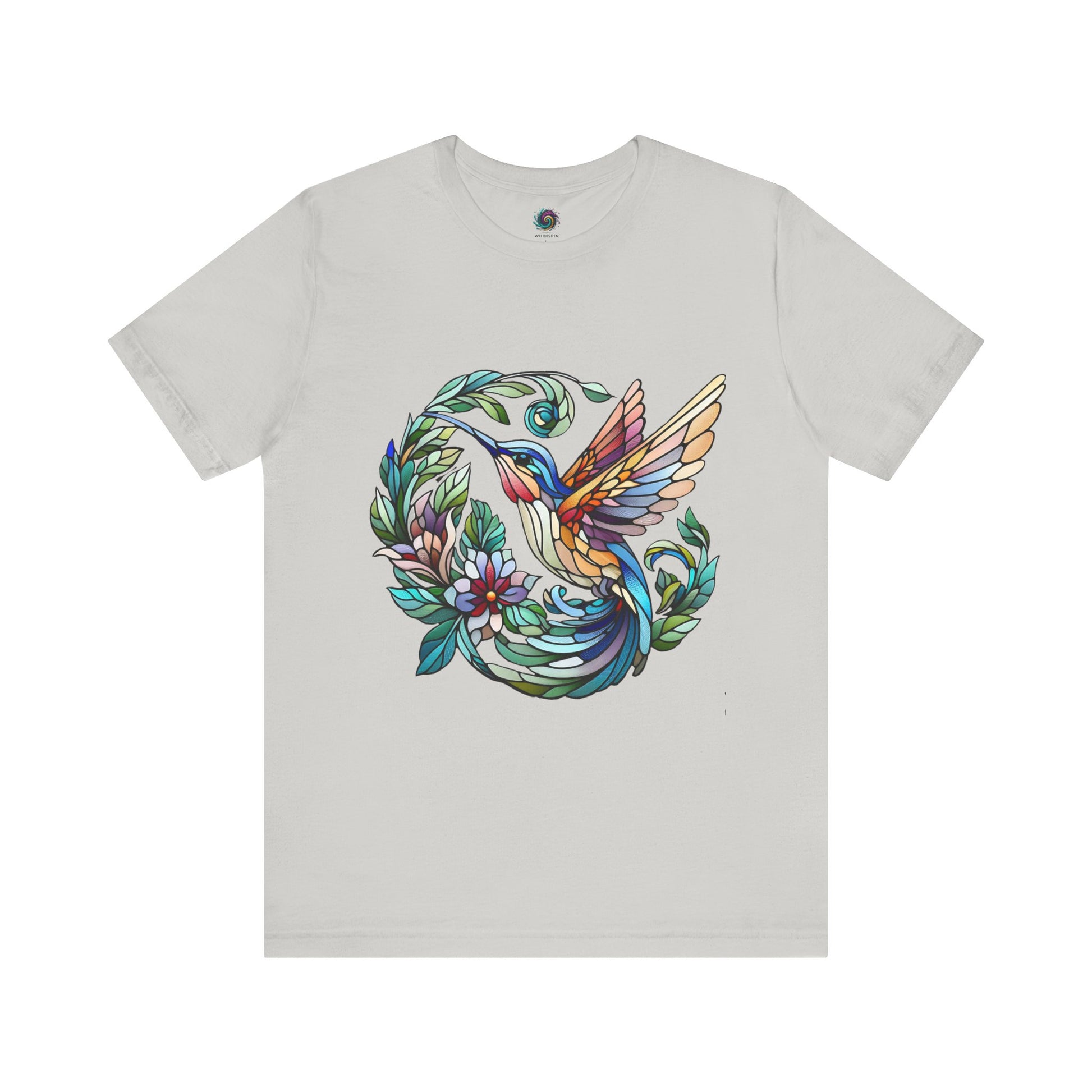 Stained Glass Hummingbird Tee – Vibrant Nature Shirt - WhimSpin - https://whimspin.com