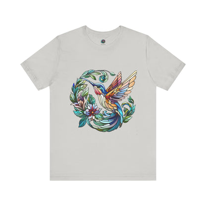 Stained Glass Hummingbird Tee – Vibrant Nature Shirt - WhimSpin - https://whimspin.com