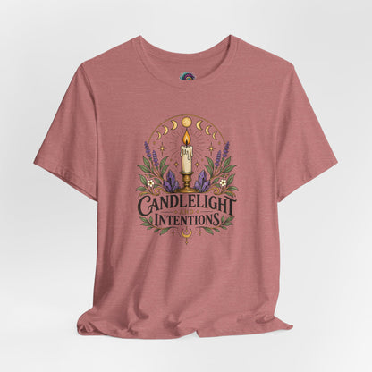 Candlelight and Intentions T-Shirt – Witchy Celestial Tee