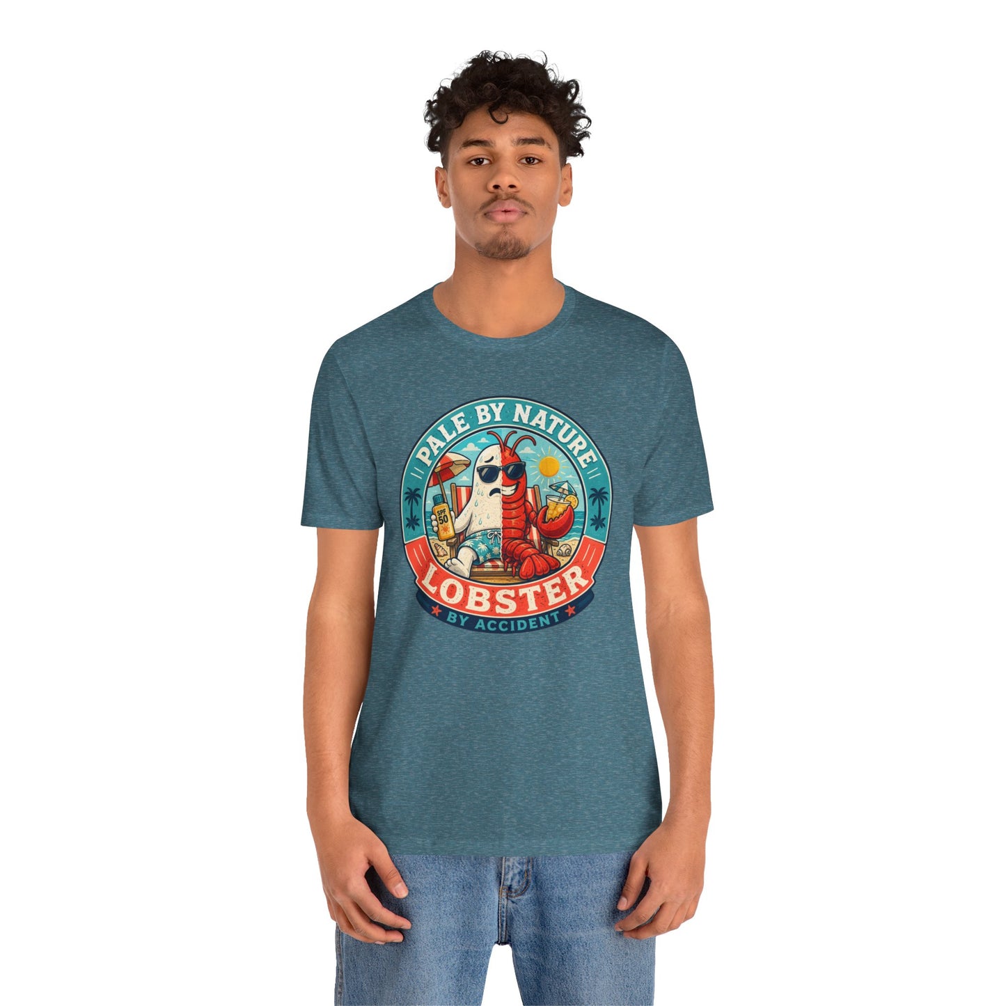 Pale by Nature Lobster by Accident T-Shirt – Funny Sunburn Summer Graphic Tee