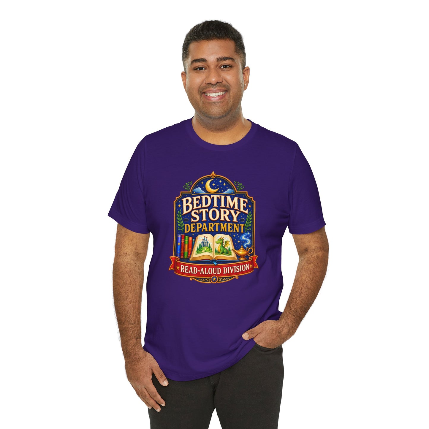 Bedtime Story Department T-Shirt – Read-Aloud Parent Tee