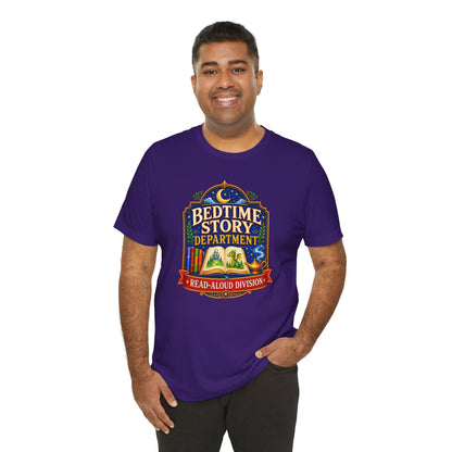 Bedtime Story Department T-Shirt – Read-Aloud Parent Tee