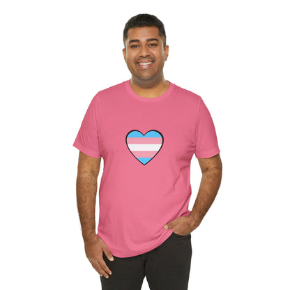 Transgender Flag Heart T-Shirt – LGBTQ+ Trans Flag Graphic Tee
