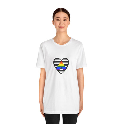Ally Pride Flag Heart T-Shirt – Subtle LGBTQ+ Support Tee