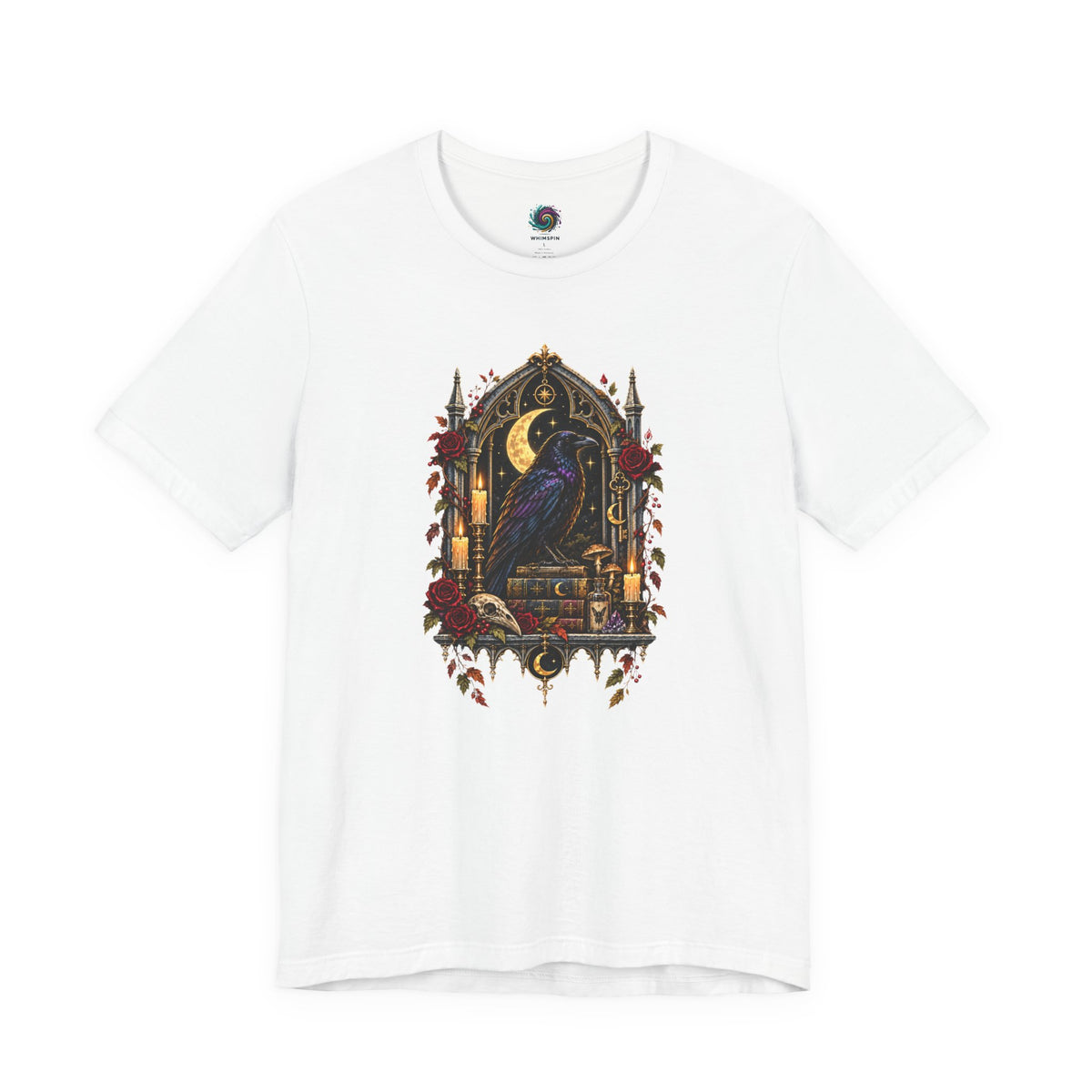 Raven’s Reliquary Tee – Gothic Moonlit Raven T-shirt