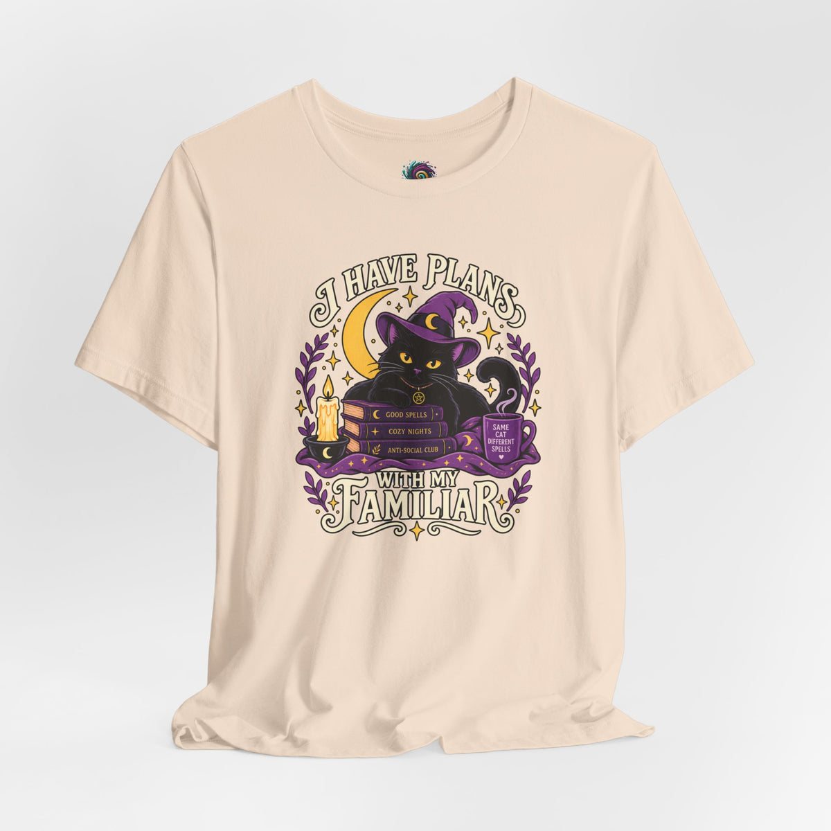 I Have Plans With My Familiar T-Shirt - Funny Witchy Introvert Cat Tee