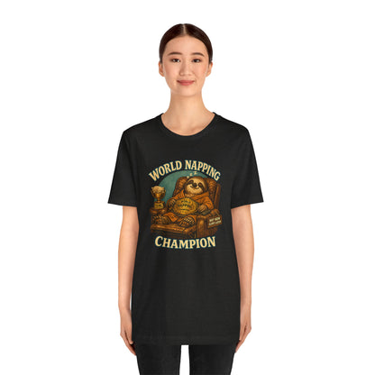 World Napping Champion T-Shirt – Funny Sloth Nap Tee