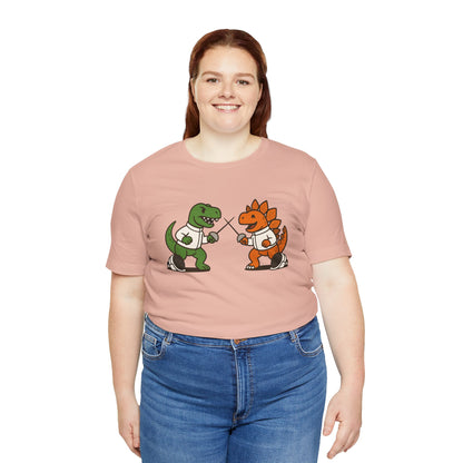 Dinosaur Fencing T-Shirt – T-Rex vs Stegosaurus Tee