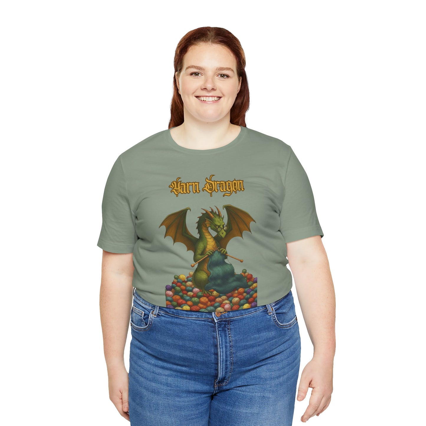 Yarn Dragon T-Shirt – Funny Knitting Dragon Shirt for Yarn Lovers