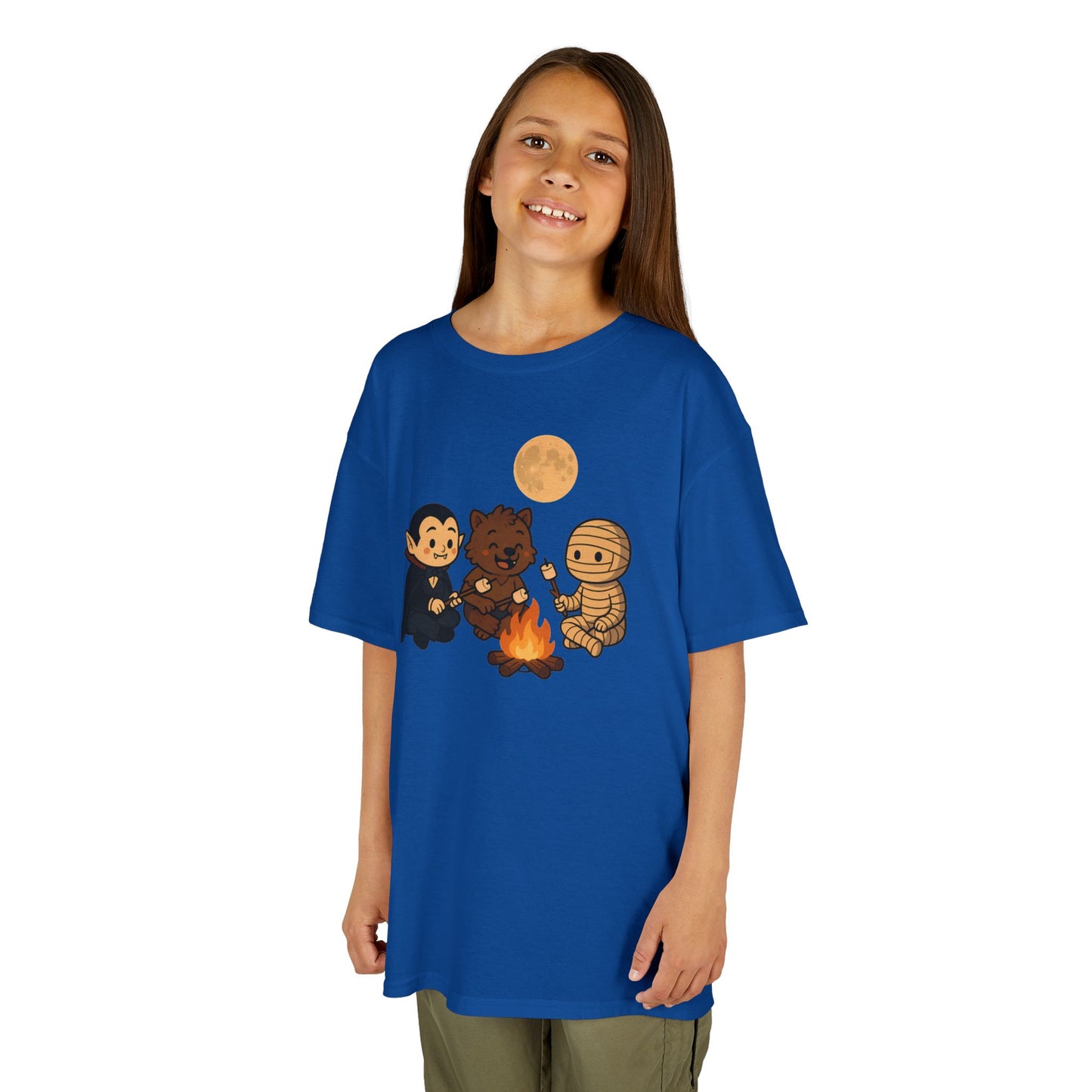 Kids Halloween Monsters Campfire T-Shirt – Cute Spooky Tee