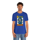 Royal blue crew-neck T-shirt with 