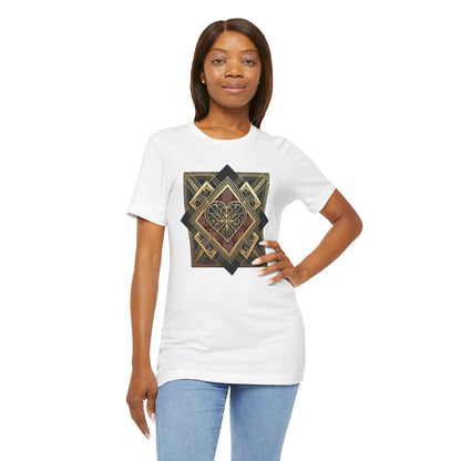 Art Deco Heart T-Shirt – Romantic Valentine's Day Graphic Tee