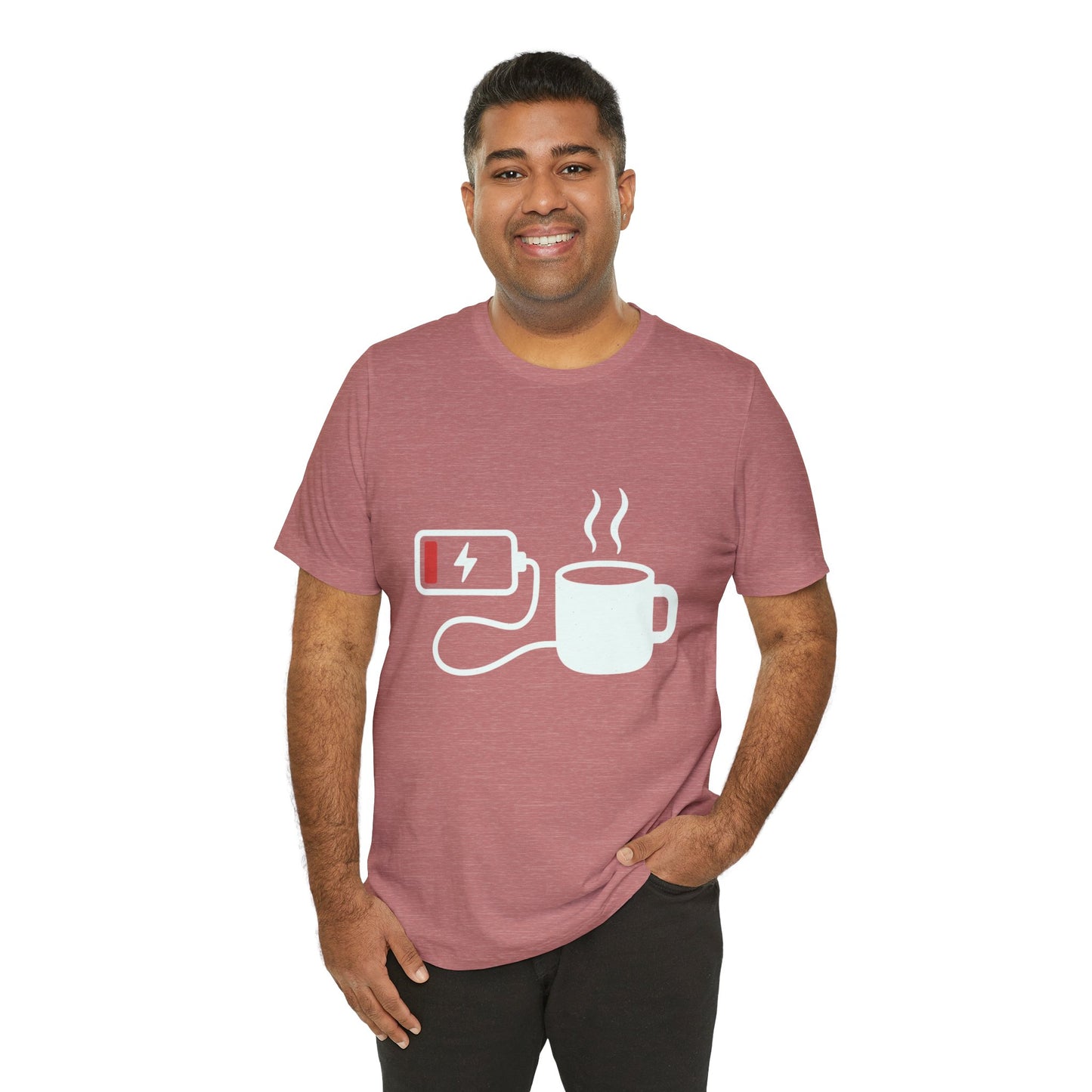 Low Battery Need Coffee Tee – Funny Caffeine Graphic T-Shirt
