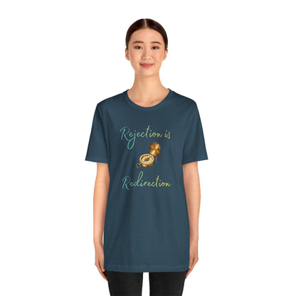 Rejection Is Redirection T-Shirt – Motivational Compass Quote Tee