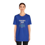 Royal blue crew-neck T-shirt with front 