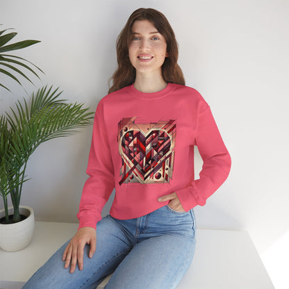 Cubist Heart Sweatshirt – Modern Art Valentine's Day Pullover