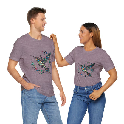 Hummingbird Dot Art T-Shirt – Colorful Nature-Inspired Graphic Tee