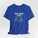 Royal blue crew-neck T-shirt with 