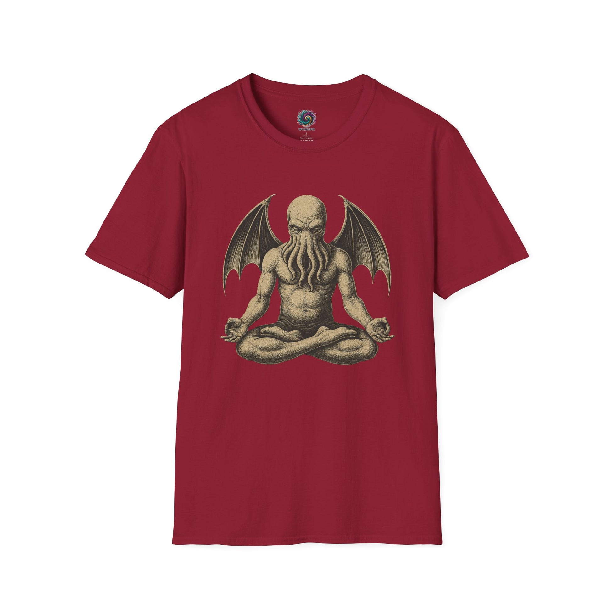 Meditating Cthulhu T-Shirt – Unisex Mythos Tee for Sci-Fi & Festival Fans - WhimSpin - https://whimspin.com