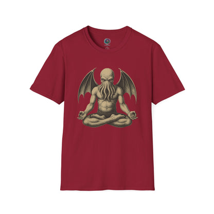 Meditating Cthulhu T-Shirt – Unisex Mythos Tee for Sci-Fi & Festival Fans - WhimSpin - https://whimspin.com