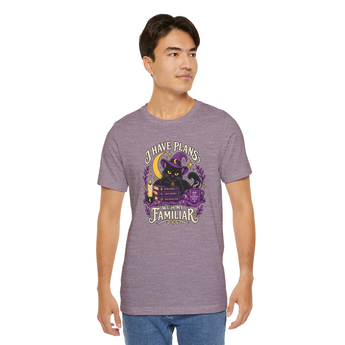 I Have Plans With My Familiar T-Shirt - Funny Witchy Introvert Cat Tee