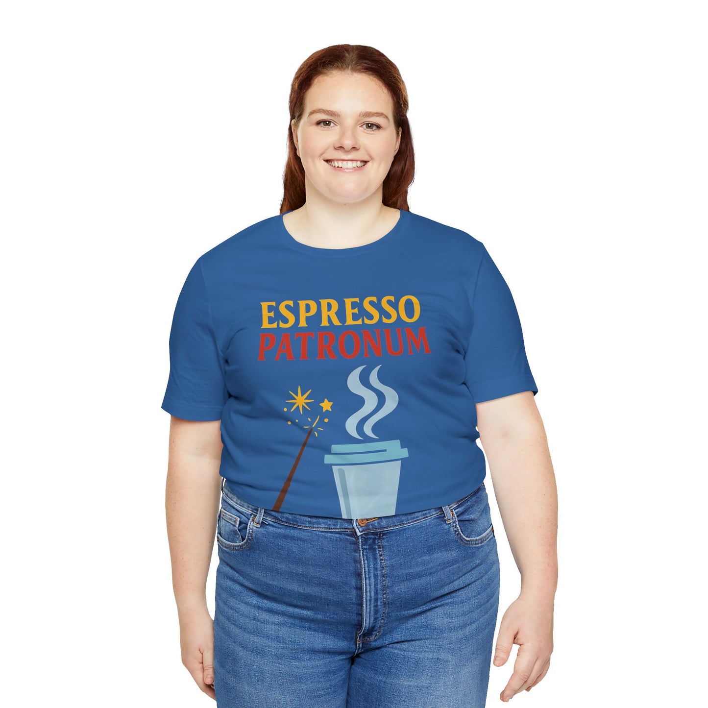 Espresso Patronum T-Shirt – Funny Coffee & Wizard Parody Tee