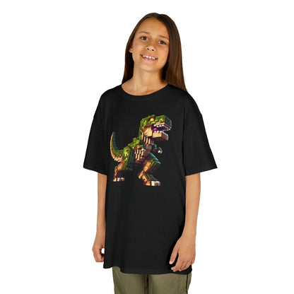 Pixel Dinosaur Kids T-Shirt – Retro Pixel T-Rex Gamer Tee