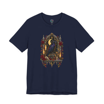 Raven’s Reliquary Tee – Gothic Moonlit Raven T-shirt