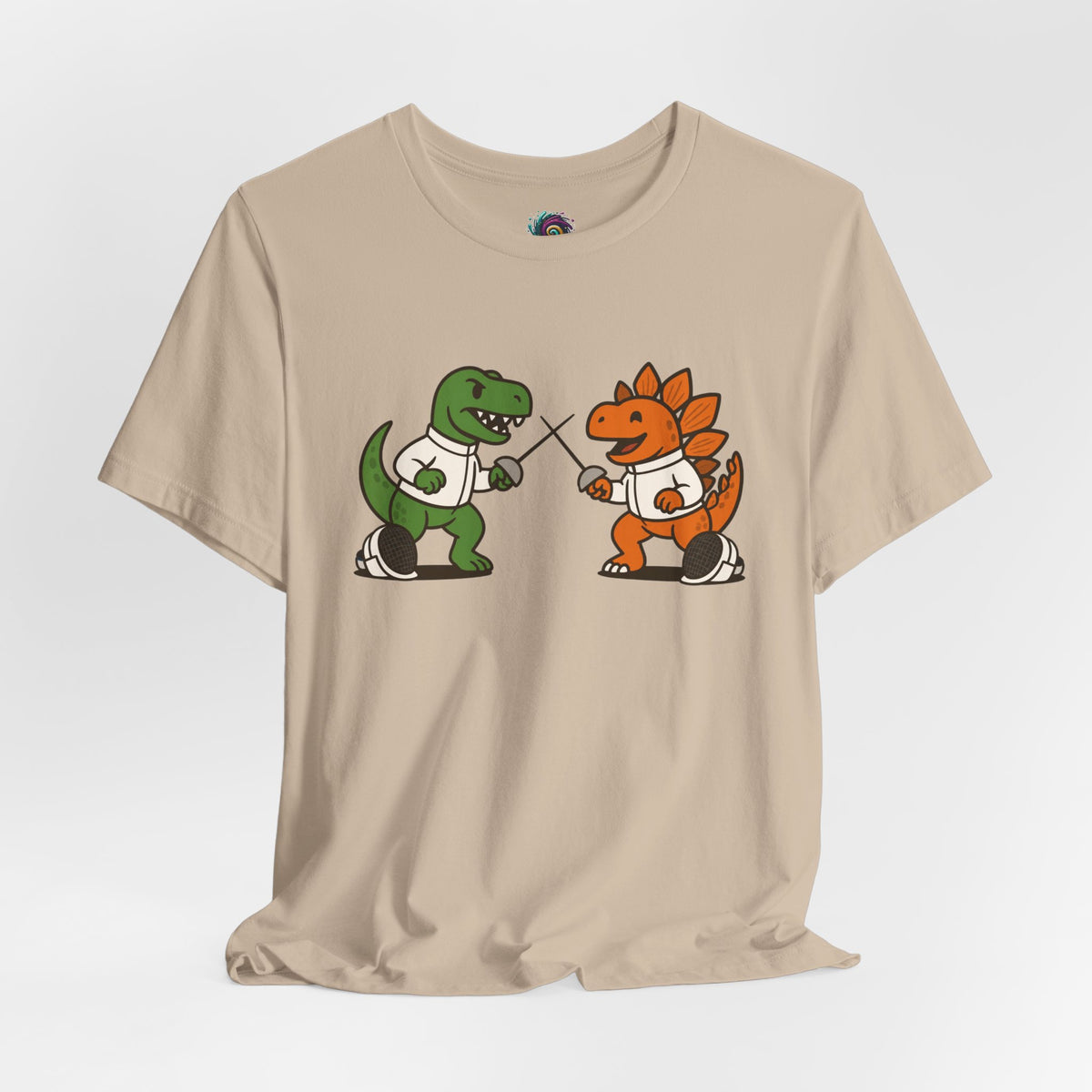 Dinosaur Fencing T-Shirt – T-Rex vs Stegosaurus Tee