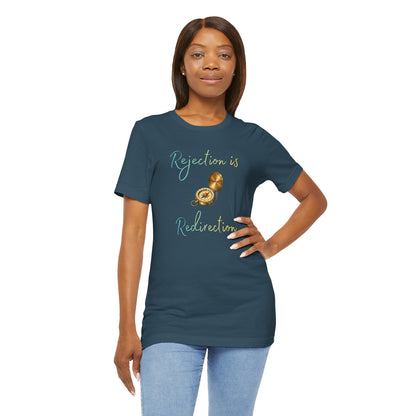 Rejection Is Redirection T-Shirt – Motivational Compass Quote Tee