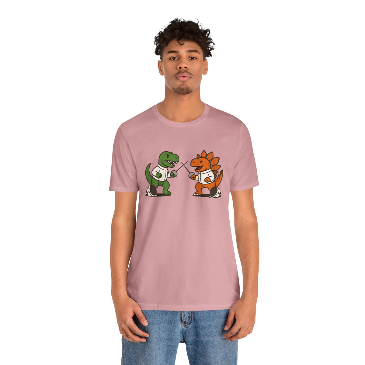 Dinosaur Fencing T-Shirt – T-Rex vs Stegosaurus Tee