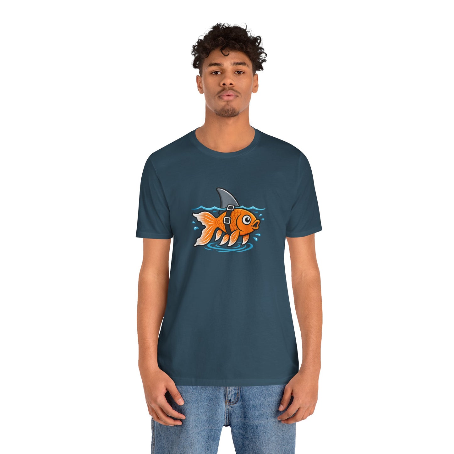 Goldfish Shark T-Shirt – Funny Fish Swimming  Graphic Tee