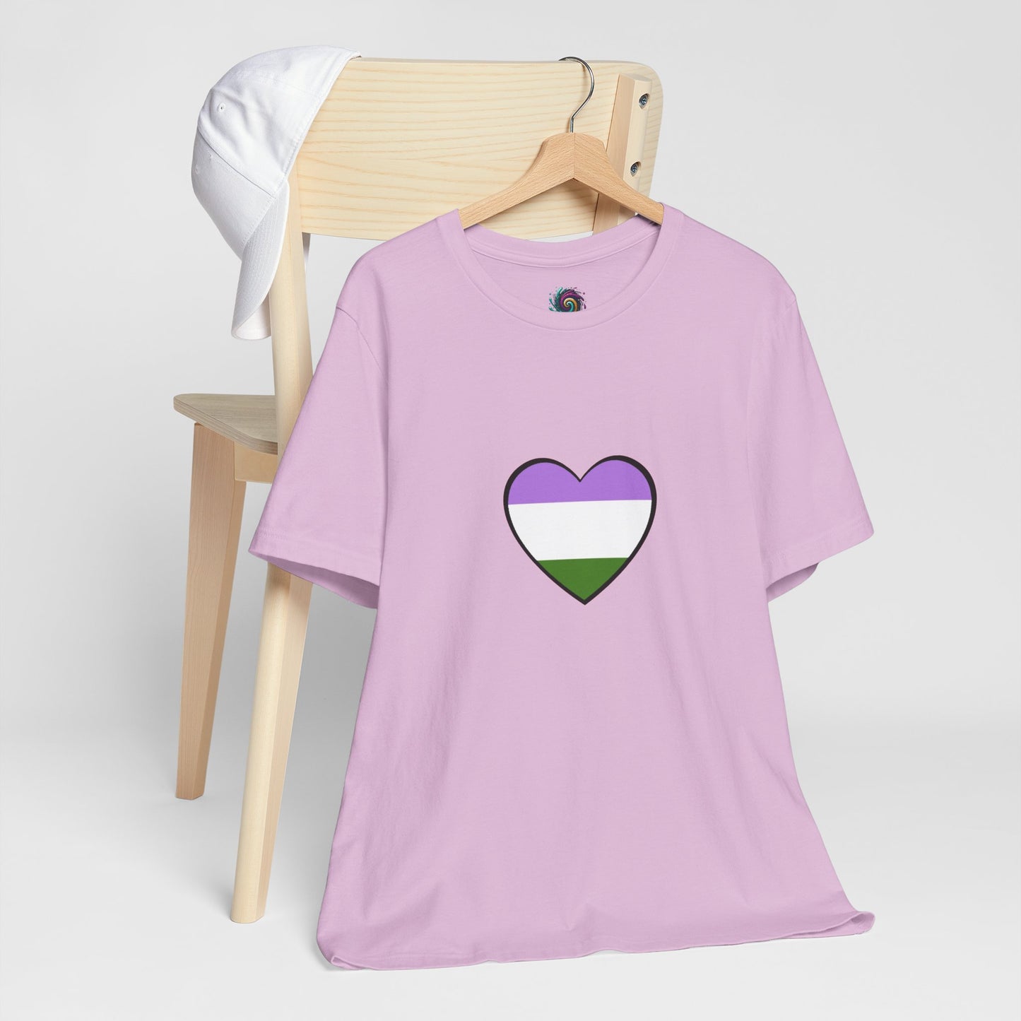 Genderqueer Flag Heart T-Shirt – Unisex LGBTQ+ Graphic Tee