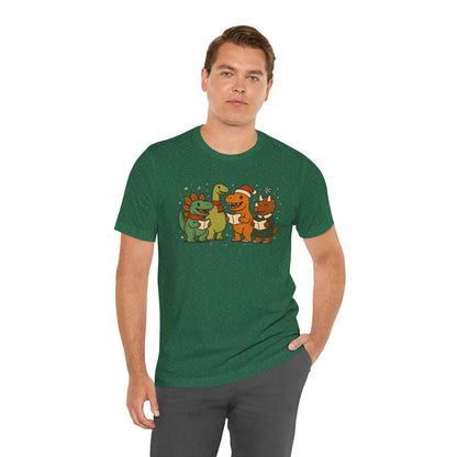 Dinosaur Carolers T-Shirt – Cute Dino Christmas Singing Tee