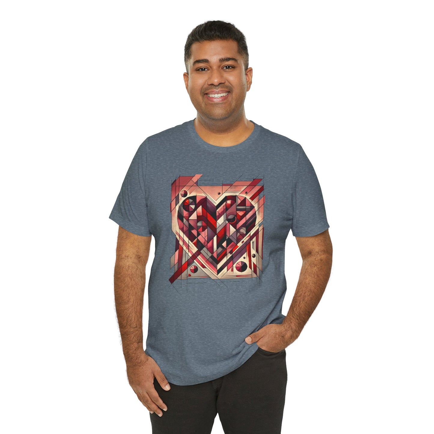 Cubist Heart T-Shirt – Modern Art Valentine's Day Graphic Tee