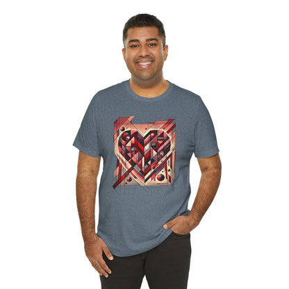 Cubist Heart T-Shirt – Modern Art Valentine's Day Graphic Tee