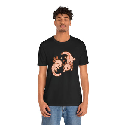 Kawaii Axolotl T-Shirt – Cute Tee with Smiling Axolotls - WhimSpin - https://whimspin.com