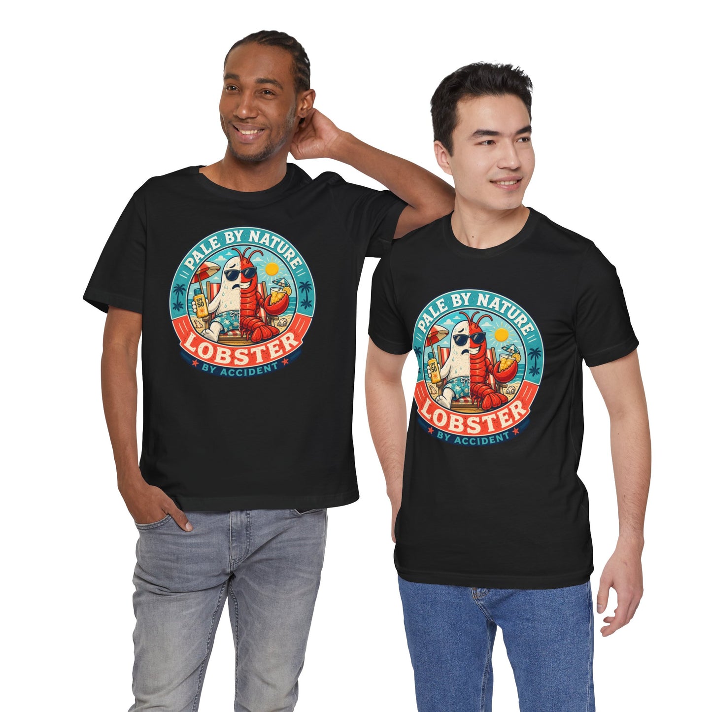 Pale by Nature Lobster by Accident T-Shirt – Funny Sunburn Summer Graphic Tee