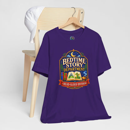 Bedtime Story Department T-Shirt – Read-Aloud Parent Tee