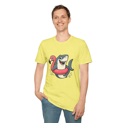 Shark & Flamingo Floatie T-Shirt – Funny Beach & Pool Day Tee