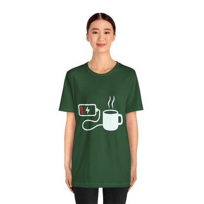 Low Battery Need Coffee Tee – Funny Caffeine Graphic T-Shirt