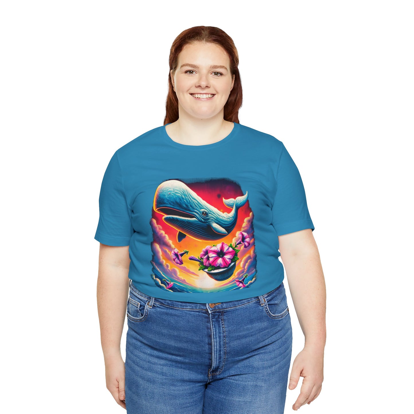 "Oh No, Not Again" Petunias and Whale Funny TShirt – Unisex Tee