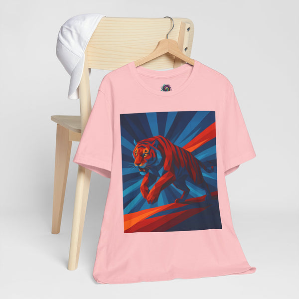 Geometric Tiger T-Shirt – Bold Jungle Animal Tee in Abstract Style - WhimSpin - https://whimspin.com
