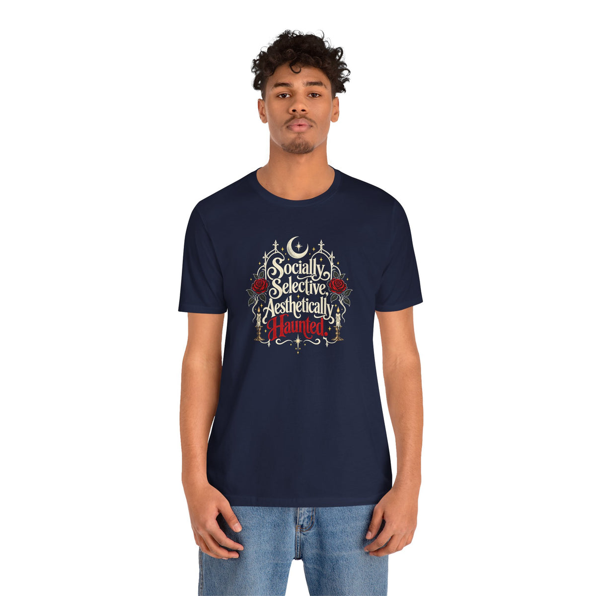 Socially Selective Aesthetically Haunted T-shirt - Gothic Humor Tee
