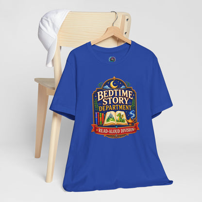 Bedtime Story Department T-Shirt – Read-Aloud Parent Tee