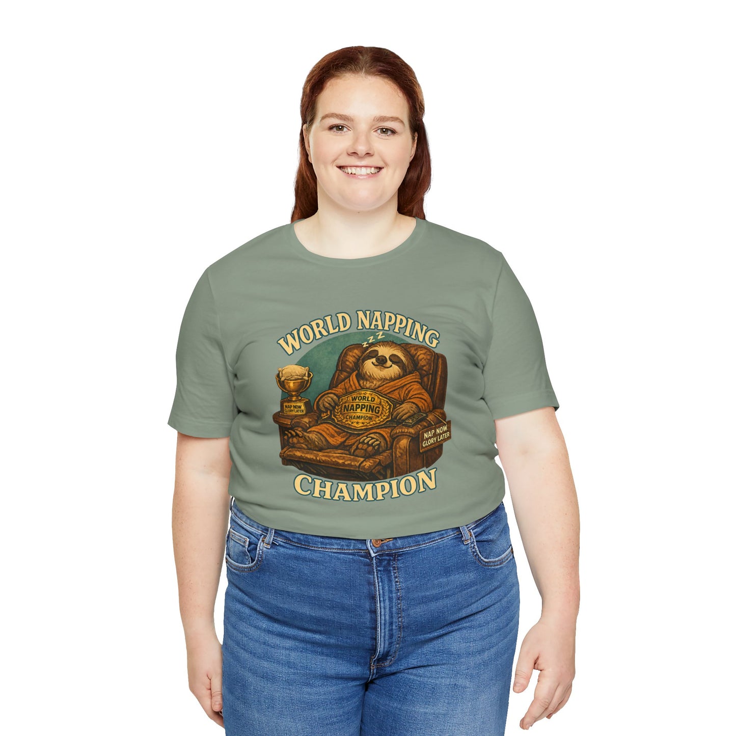 World Napping Champion T-Shirt – Funny Sloth Nap Tee