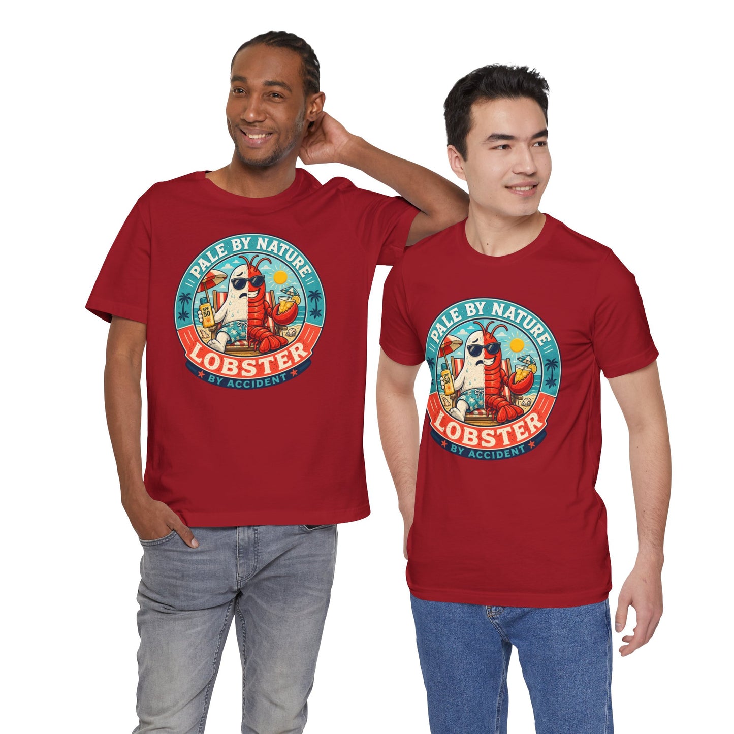 Pale by Nature Lobster by Accident T-Shirt – Funny Sunburn Summer Graphic Tee