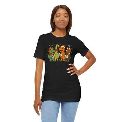Dinosaur Carolers T-Shirt – Cute Dino Christmas Singing Tee